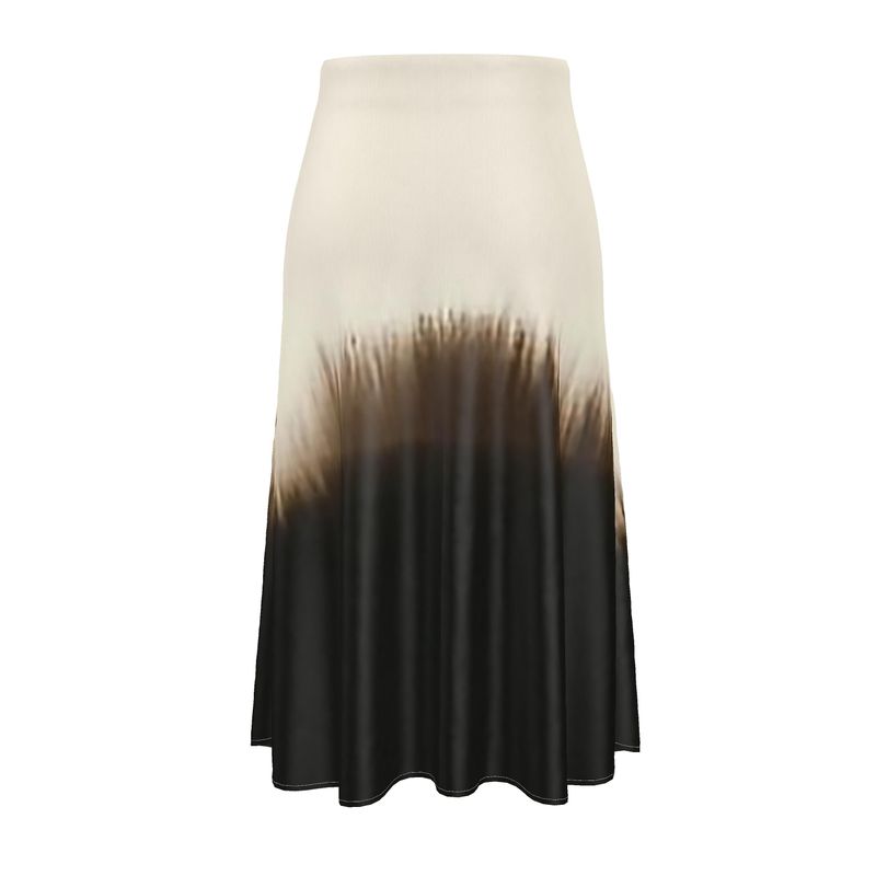 Maia Silk Midi Skirt in Dark Matter