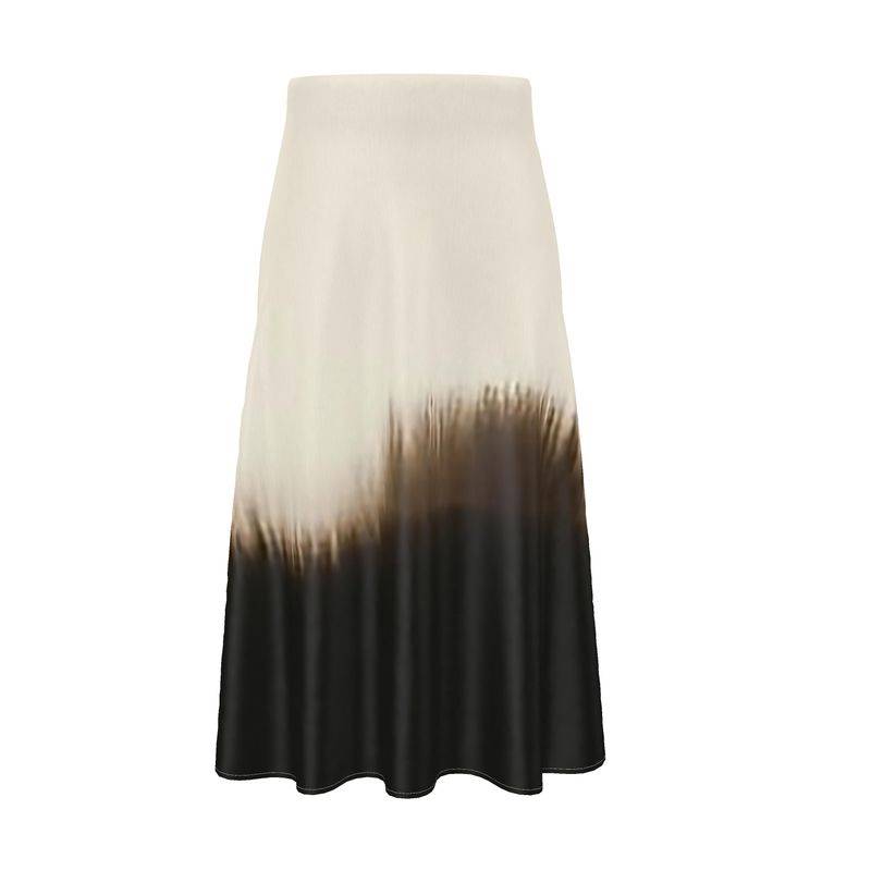 Skirt with gradient design from beige to black on a white background