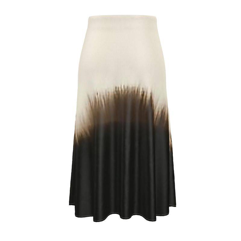 Skirt with gradient design from beige to black on a white background