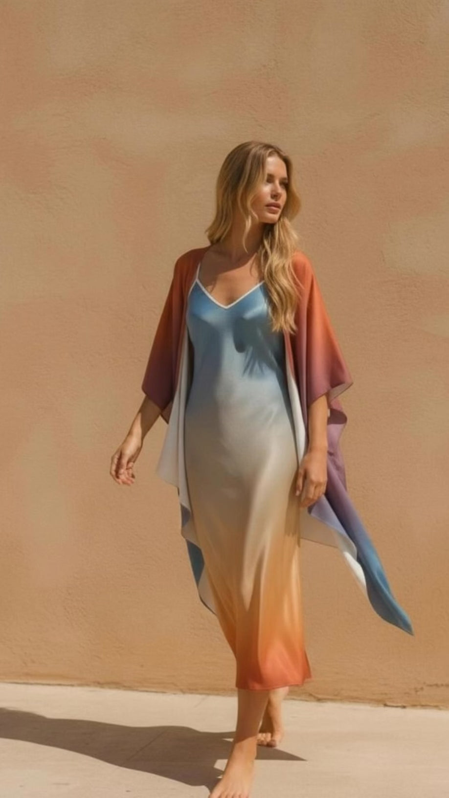 Electra Silk Kimono in Sunrise