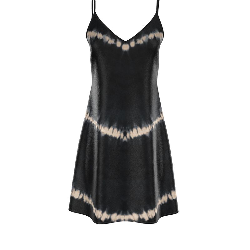 Vela Silk Dress in Black Shibori