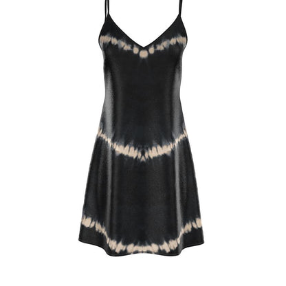 Vela Silk Dress in Black Shibori