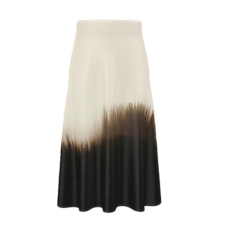 Maia Silk Midi Skirt in Dark Matter
