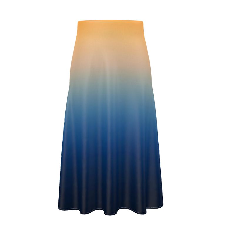 Maia Silk Midi Skirt in Cosmos