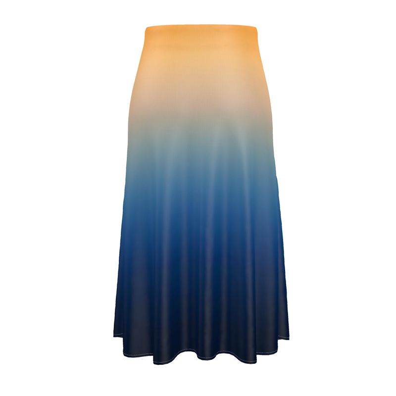Maia Silk Midi Skirt in Cosmos