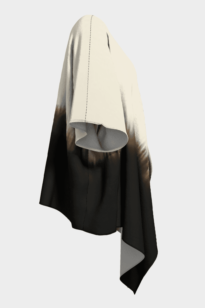 Black and white gradient fabric on a light gray background