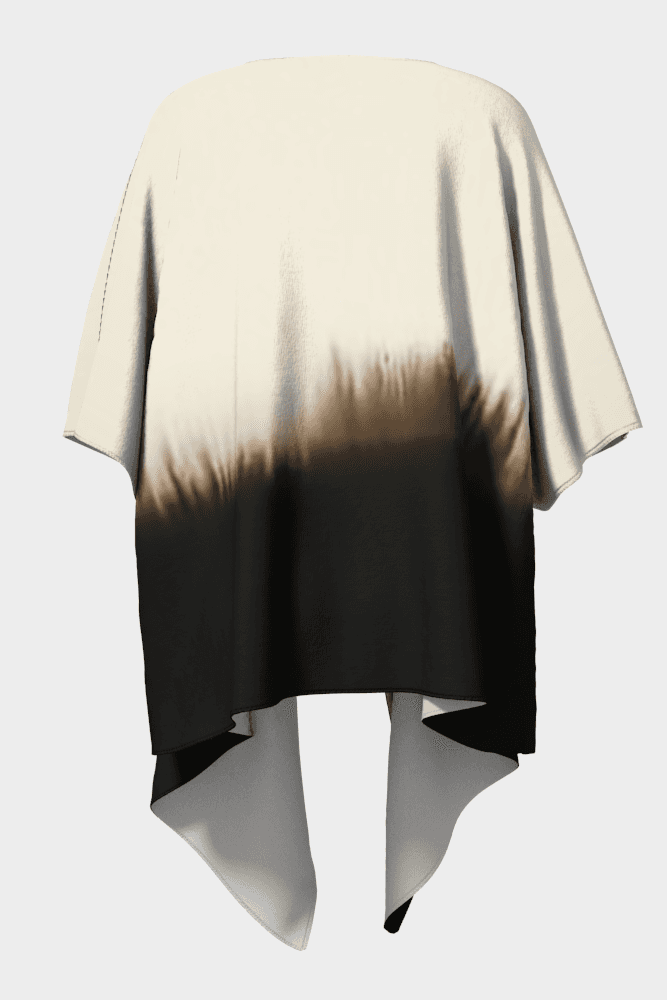 Shawl with gradient from beige to black on a light gray background