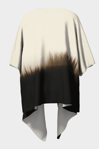 Shawl with gradient from beige to black on a light gray background