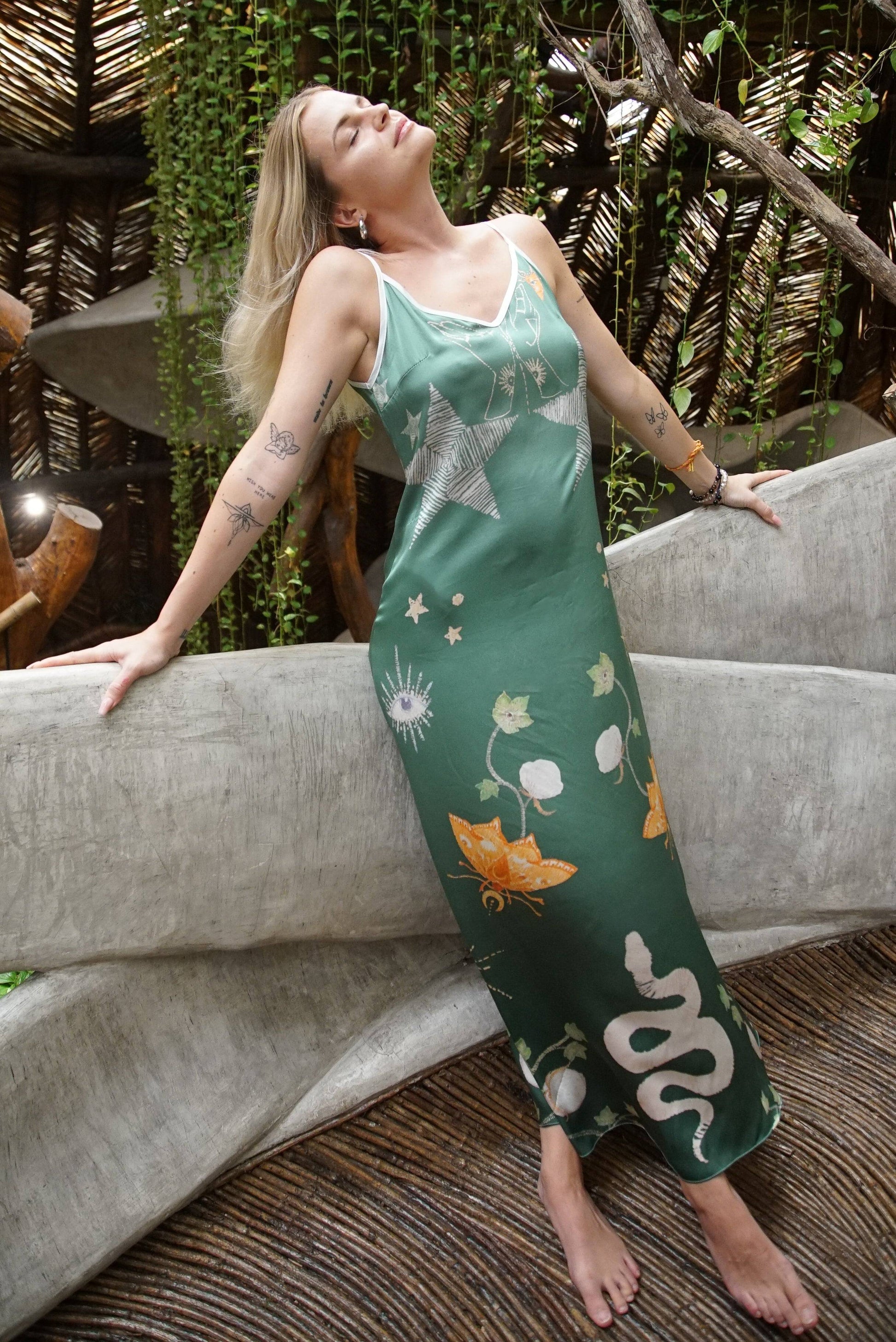 Tulum Fashion, Tulum Aesthetic, Tulum Travel, Tulum Swimsuit, Tulum Bikini, Tulum Kimono, Tulum Dress, Tulum Silk, Tulum Eco Fashion, Azulik, Azulik Eco Hotel, Tulum Style, Azulik Style, Maxy Slip Dress, Mini Slip Dress, Midi Slip Dress, Long Slip Dress, Plus Size Slip Dress, Silk Slip Dresses, 90's Slip Dress, Slip Halter Dress, Slip Maxi Dress, Green Silk Dress, Silk Dresses, Silk Fabric, Silk Slip Dress, Sustainable Fashion Dresses, holding court inc, sustainable fashion brand, Courtney Barriger