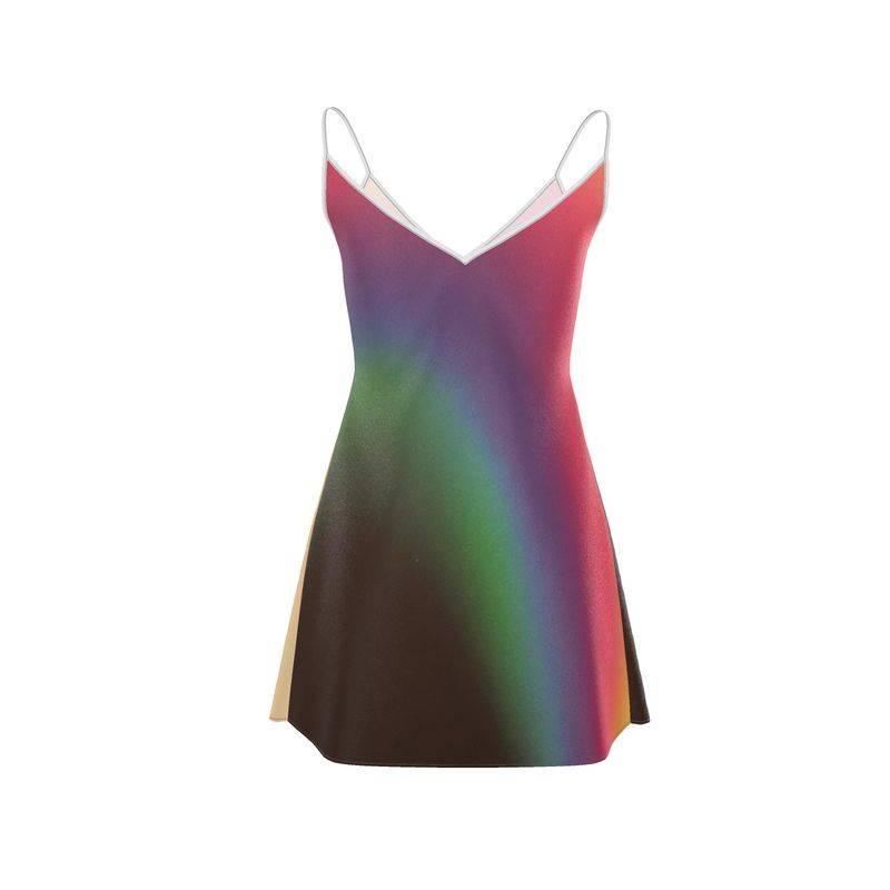 Multicolored slip dress on a white background