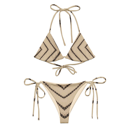 Vega String Bikini in Tan Shibori