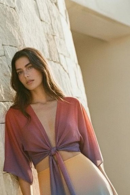 Electra Silk Kimono in Sunrise