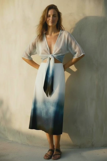 Maia Skirt in Sea Line