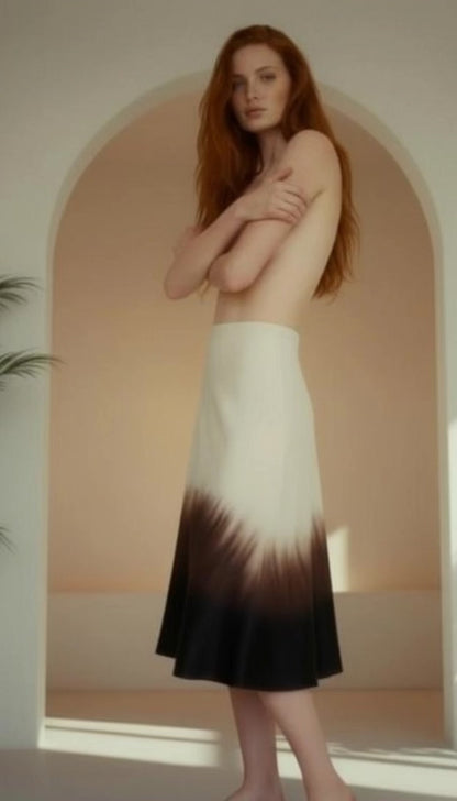 Maia Silk Skirt in Dark Matter