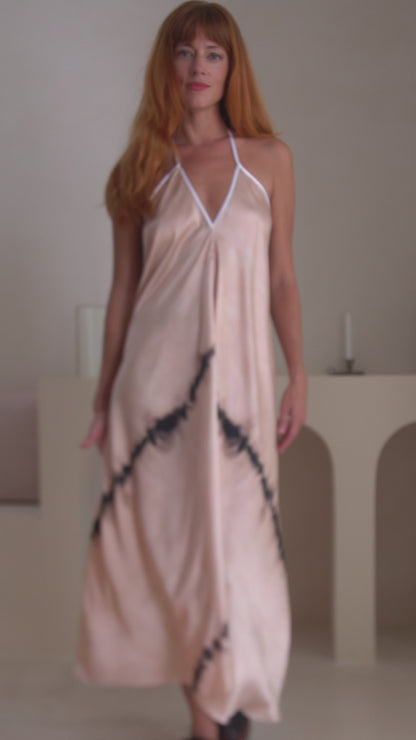 Altair Silk Halter Dress in Shibori