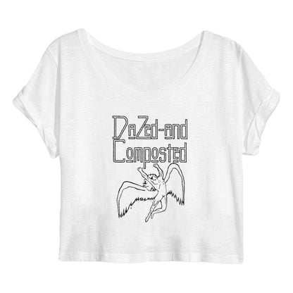 Composted Crop TopHolding Court IncThe Led Zeppelin Dazed and Composted Unisex Organic Cotton Crop Top made for that smirk 
Been Dazed and Composted for so long it's not true.  100% Organic Cotton, haCrop topDazed and Composted Crop TopHolding Court INCHolding Court INCHolding Court INC